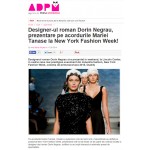 Designer-ul roman Dorin Negrau, prezentare pe acordurile Mariei Tanase la New York Fashion Week!